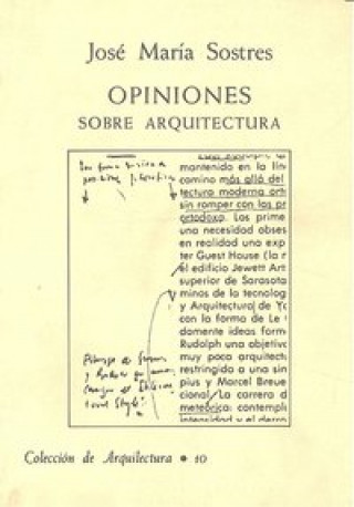 Книга Opiniones sobre arquitectura J. M. Sostres