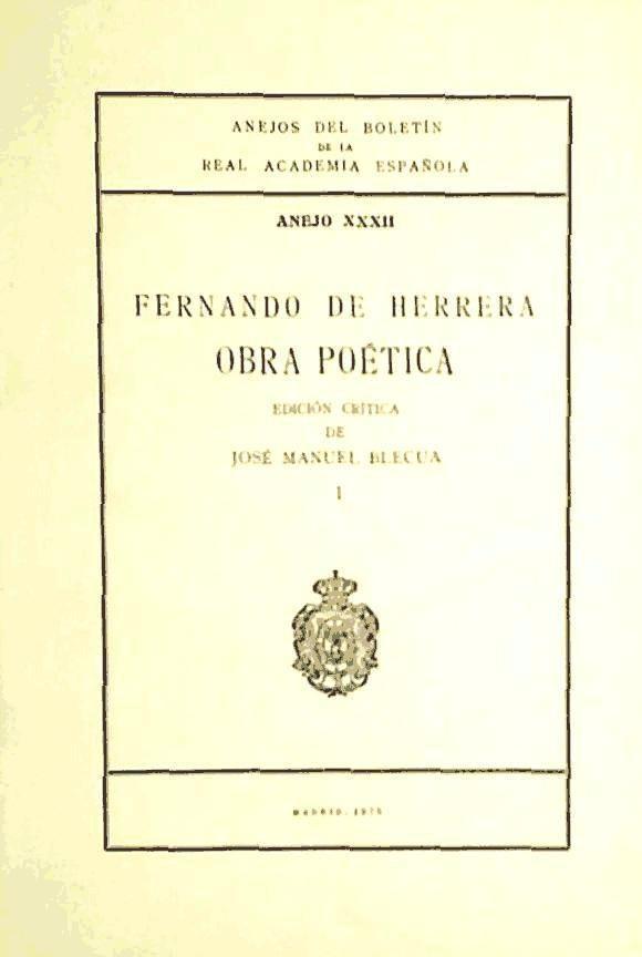 Könyv Fernando de Herrera: Obra poética 