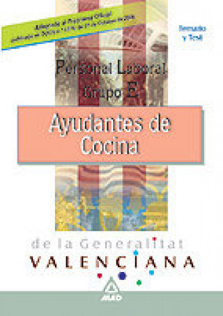 Carte Ayudantes de Cocina, personal laboral, Generalitat Valenciana. Temario y test Fernando Martos Navarro