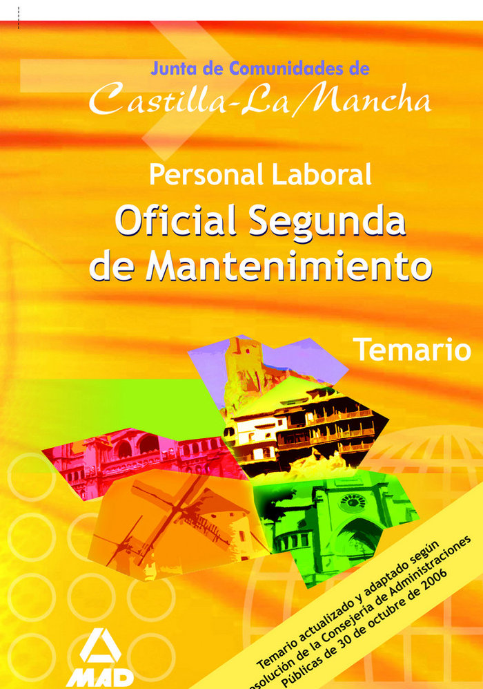 Carte Oficiales Segunda de Mantenimiento, personal laboral, Castilla-La Mancha. Temario Fernando Martos Navarro