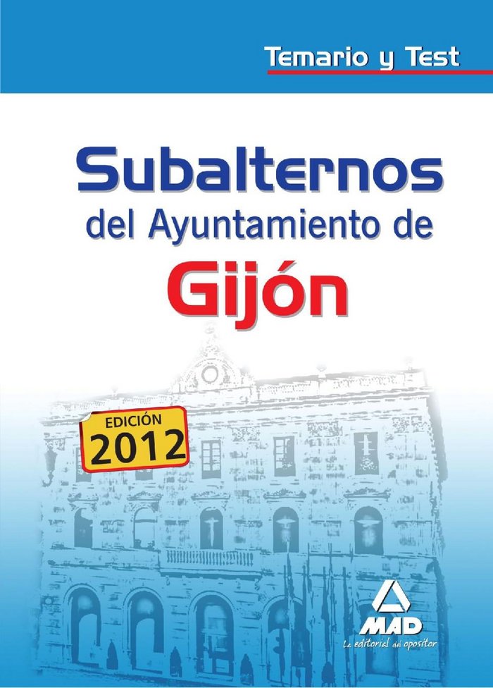 Kniha Subalternos, Ayuntamiento de Gijón. Temario y test Fernando Martos Navarro