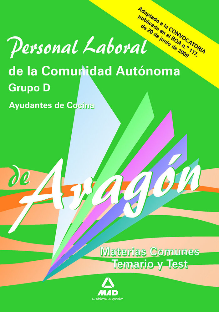 Βιβλίο Personal Laboral, Grupo D, Comunidad Autónoma de Aragón. Temario y test de materias comunes Fernando Martos Navarro