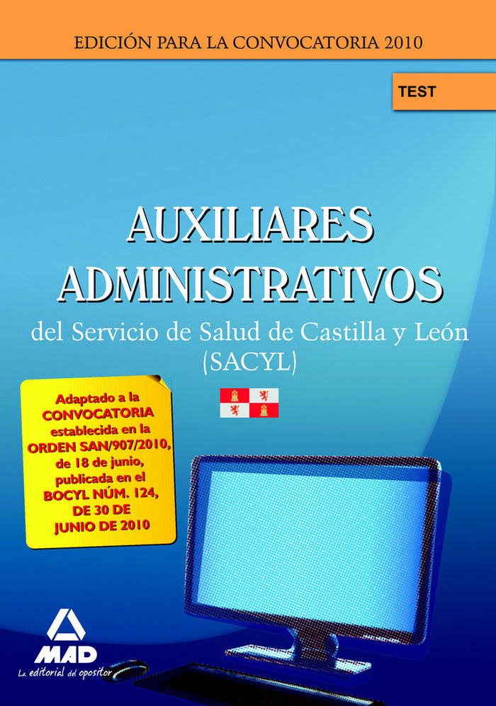 Kniha Auxiliares Administrativos, Servicio de Salud de Castilla y León (SACYL). Test Fernando Martos Navarro