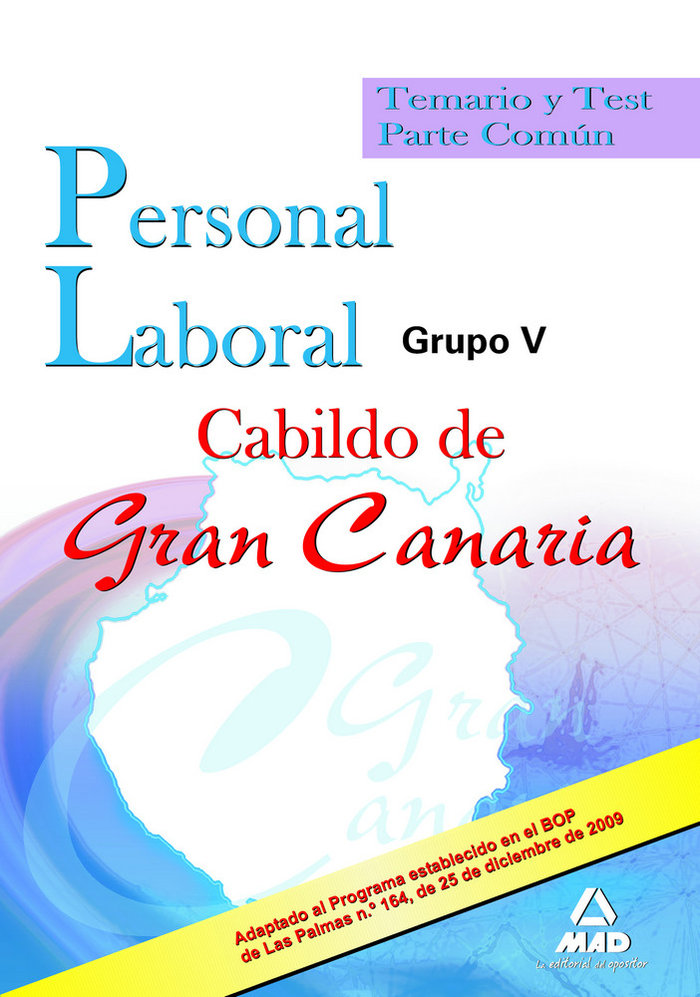 Kniha Grupo V, personal laboral, Cabildo de Gran Canaria. Temario y test parte común Fernando Martos Navarro