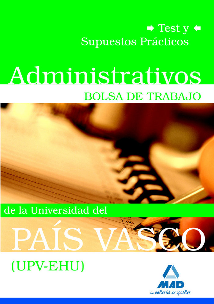 Kniha Administrativos, bolsa de trabajo, Universidad del País Vasco (UPV/EHU). Test y supuestos prácticos Fernando Martos Navarro