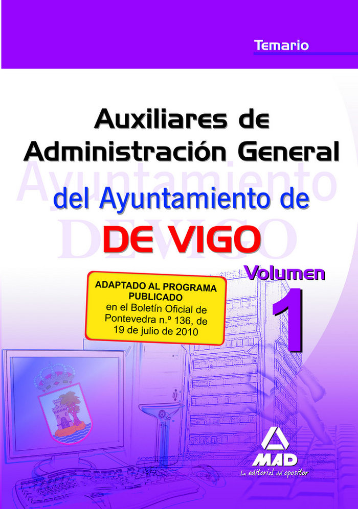 Kniha Auxiliares de administración general del Ayuntamiento de Vigo. Temario Volumen 1 