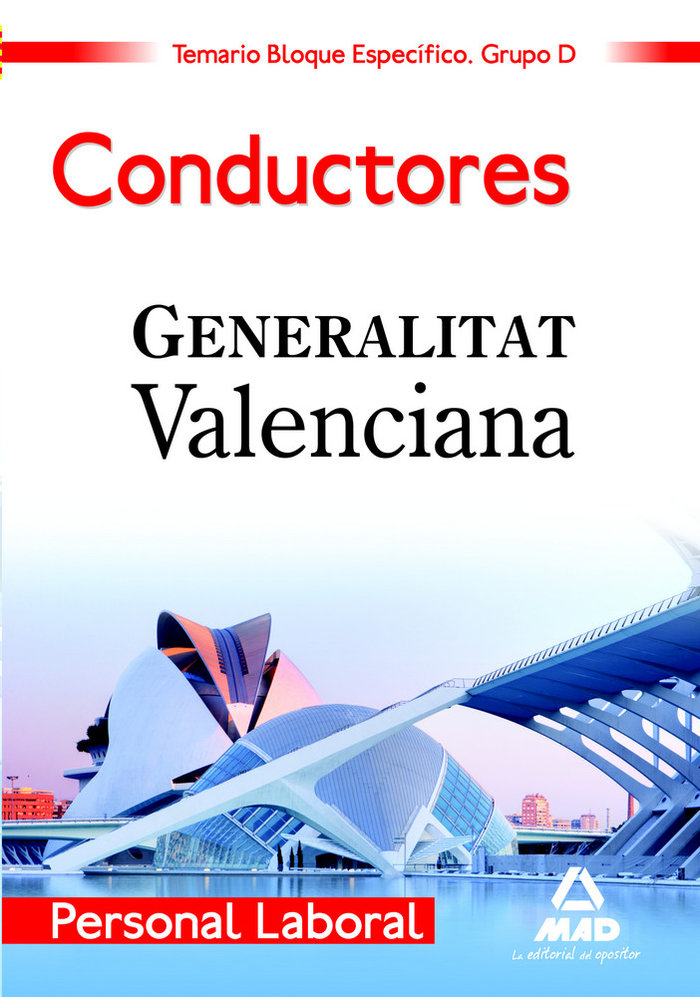 Книга Conductores, personal laboral, Grupo D, Generalitat Valenciana. Temario bloque específico Fernando Martos Navarro