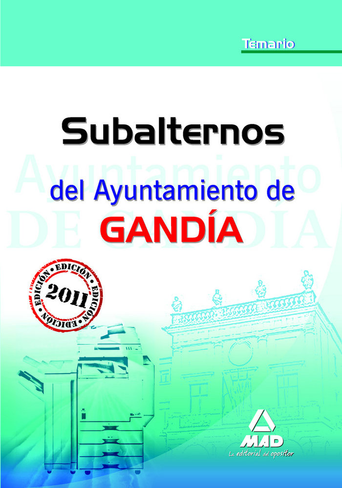 Книга Subalternos, Ayuntamiento de Gandía. Temario Fernando Martos Navarro