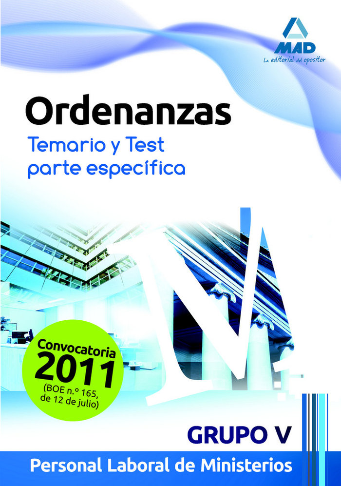 Kniha Personal Laboral Ministerios (Grupo V). Ordenanzas. Temario y Test parte específica 