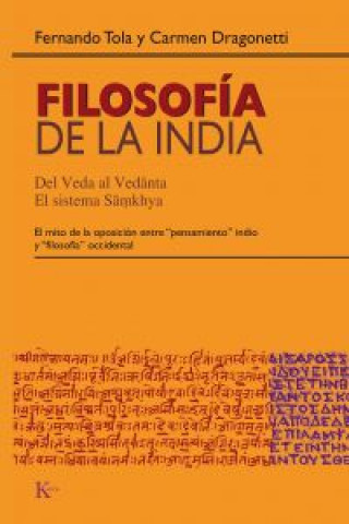 Book Filosofía de la India : del Veda al Vedanta : el sistema Samkhya Carmen Leonor Dragonetti