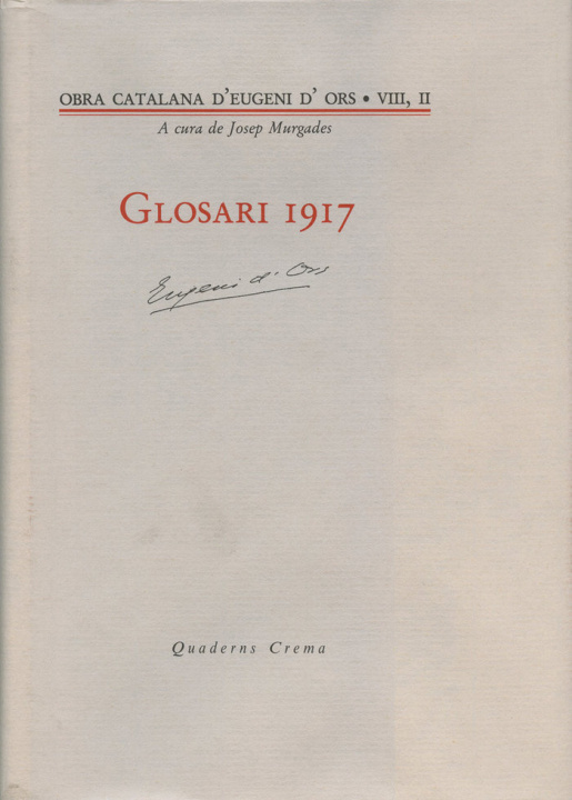 Kniha Glosari, 1917 