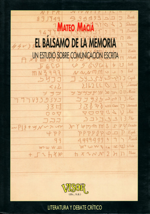 Carte El bálsamo de la memoria : Un estudio sobre comunicación escrita Mateo Maciá