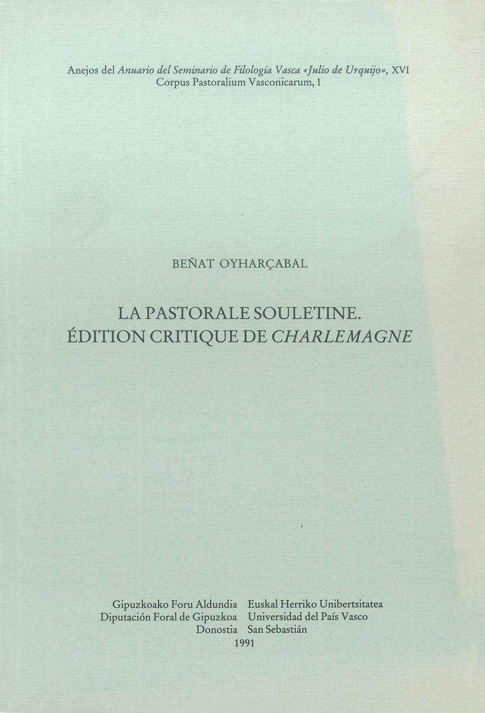 Carte La Pastorale Souletine : édition critique de "Charlemagne" 