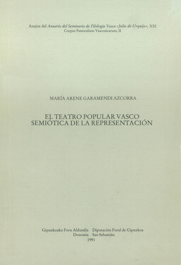 Book El teatro popular vasco : semiótica de la representación María Arene Garamendi Azcorra