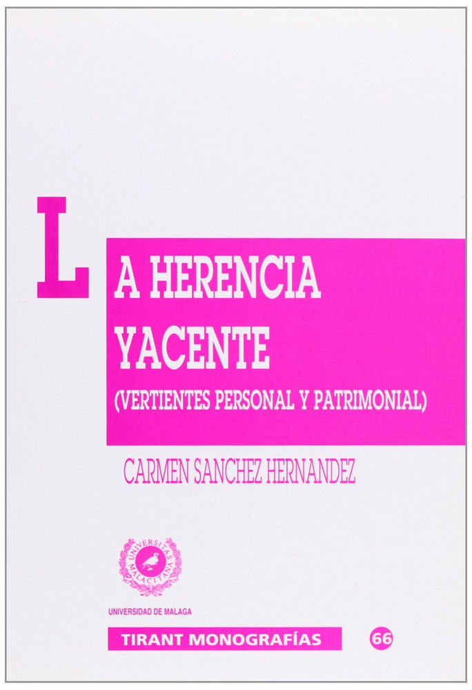 Książka La herencia yacente Carmen Sánchez Hernández