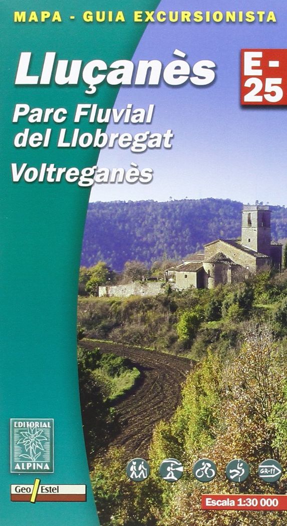 Nyomtatványok Llucanes Parc Fluvial Llobregat Map and Hiking Guide 1 : 30 000 