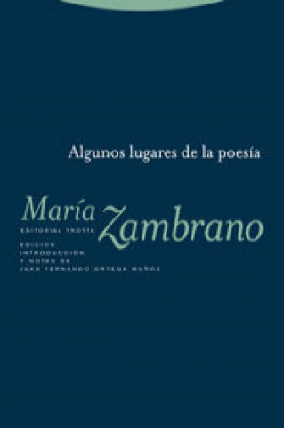 Knjiga Algunos lugares de la poesía María Zambrano