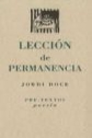 Livre Lección de permanencia Jordi Doce