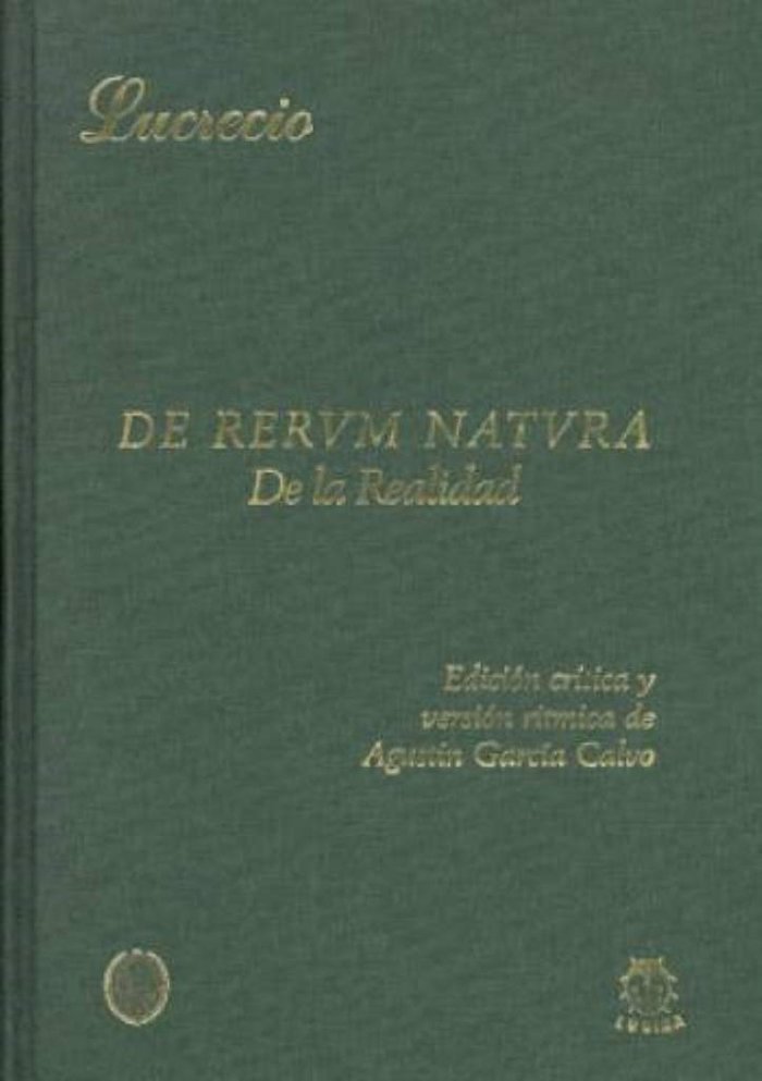 Könyv De rerum natura = De la realidad Tito Lucrecio Caro