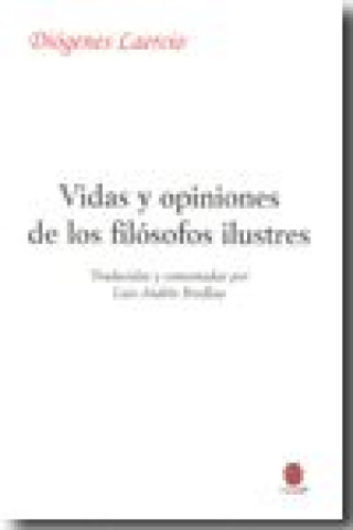 Libro Vidas y opiniones de los filósofos ilustres Diógenes Laercio