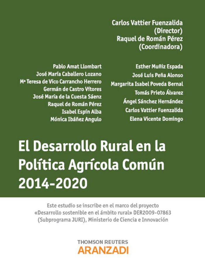Kniha El desarrollo rural en la política agrícola común, 2014-2020 Raquel de Román Pérez