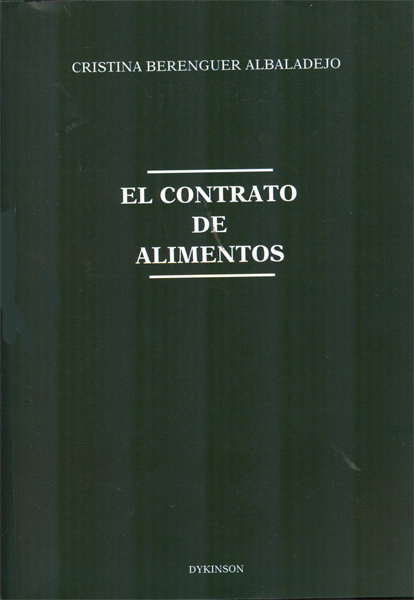 Könyv El contrato de alimentos Cristina Berenguer Albaladejo