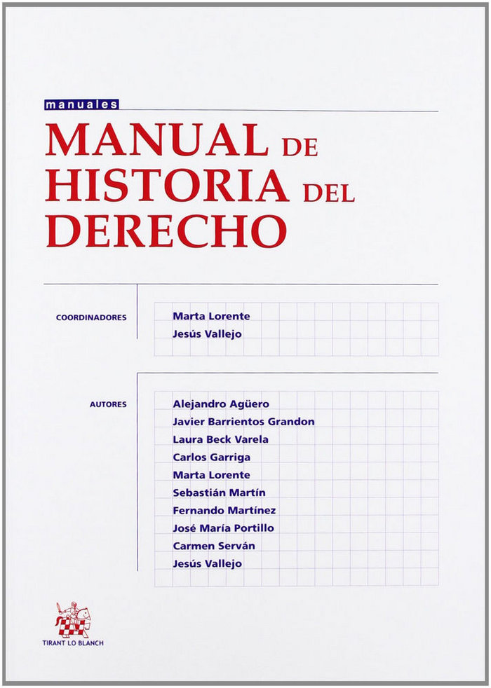 Książka Manual de historia del derecho 