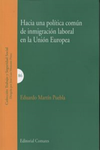 Książka Hacia una política común de inmigración laboral en la Unión Europea EDUARDO MARTIN PUEBLA