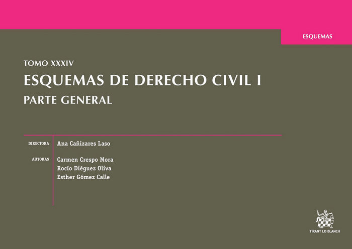 Książka Esquemas de derecho civil I, tomo XXXIV : parte general María del Carmen Crespo Mora