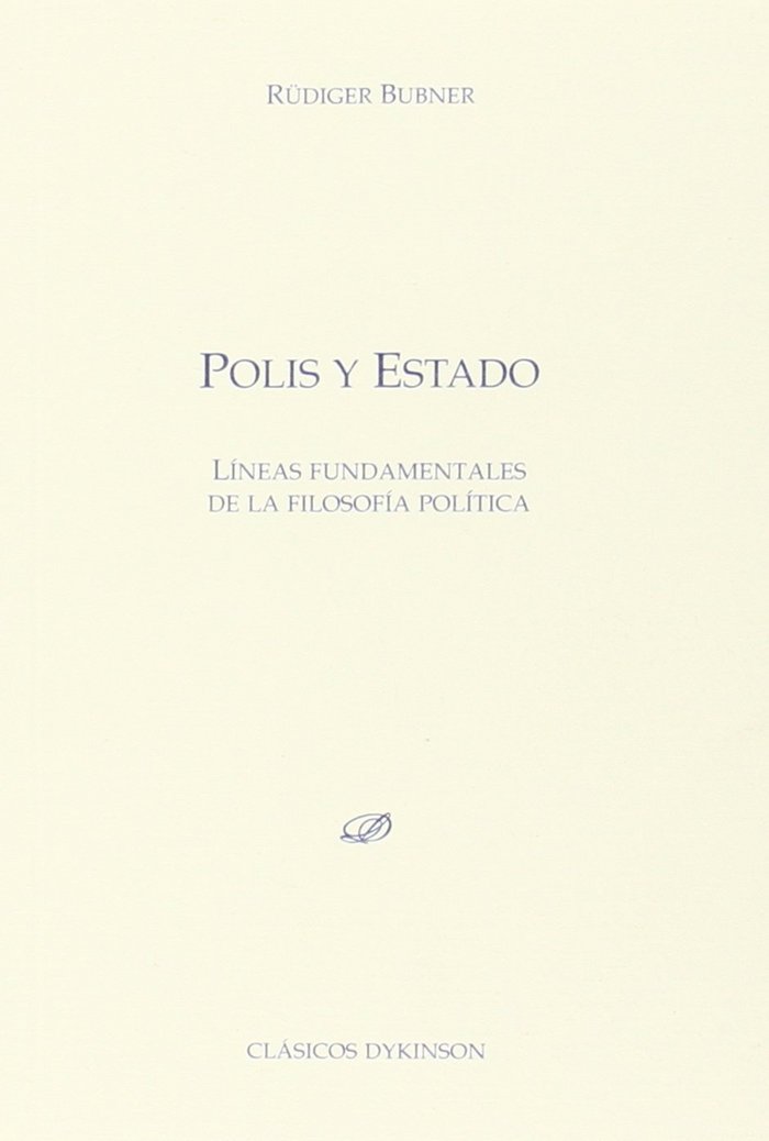 Buch Polis y Estado: Líneas fundamentales de la filosofía política Bubner (alemán)