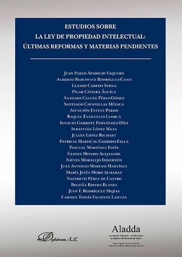 Könyv Estudios sobre la ley de propiedad intelectual. Últimas reformas y materias pendientes 