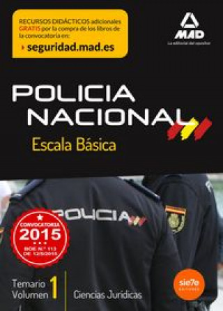 Book Escala Básica de Policía Nacional. Temario, volumen 1: Ciencias Jurídicas 