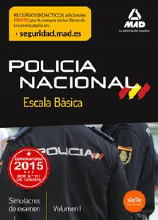 Carte Escala Básica de Policía Nacional. Simulacros de Examen 1 