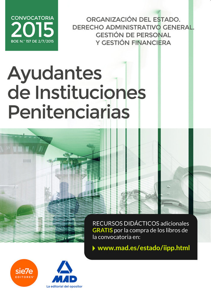 Carte Ayudantes de Instituciones Penitenciarias. Organización del Estado. Derecho Administrativo general. Gestión de personal y Gestión financiera 