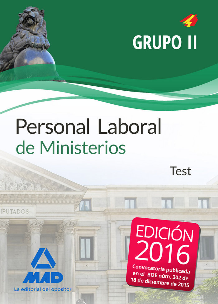 Kniha Personal laboral de Ministerios. Grupo II. Test 