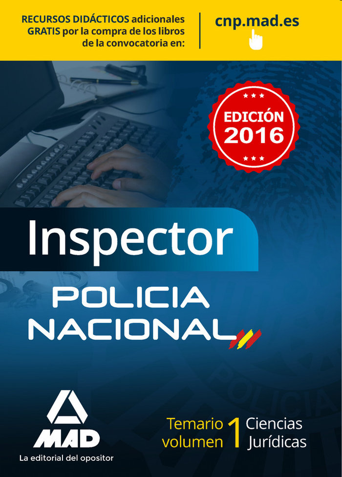 Carte Inspector de Policía Nacional. Temario, volumen 1: Ciencias Jurídicas 