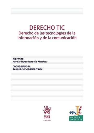 Kniha DERECHO TIC Derecho de las tecnologías de la información y de la comunicación 