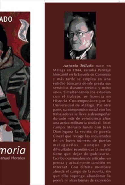 Knjiga Última memoria Antonio Tellado Solís