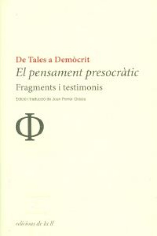 Kniha PENSAMENT PREOCRATIC DE TALES A DEMOCRIT (2 ED.) 