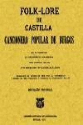 Carte Folk-lore de Castilla o Cancionero popular de Burgos Federico Olmeda Martínez