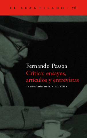 Kniha Crítica, ensayos, artículos y entrevistas Fernando Pessoa