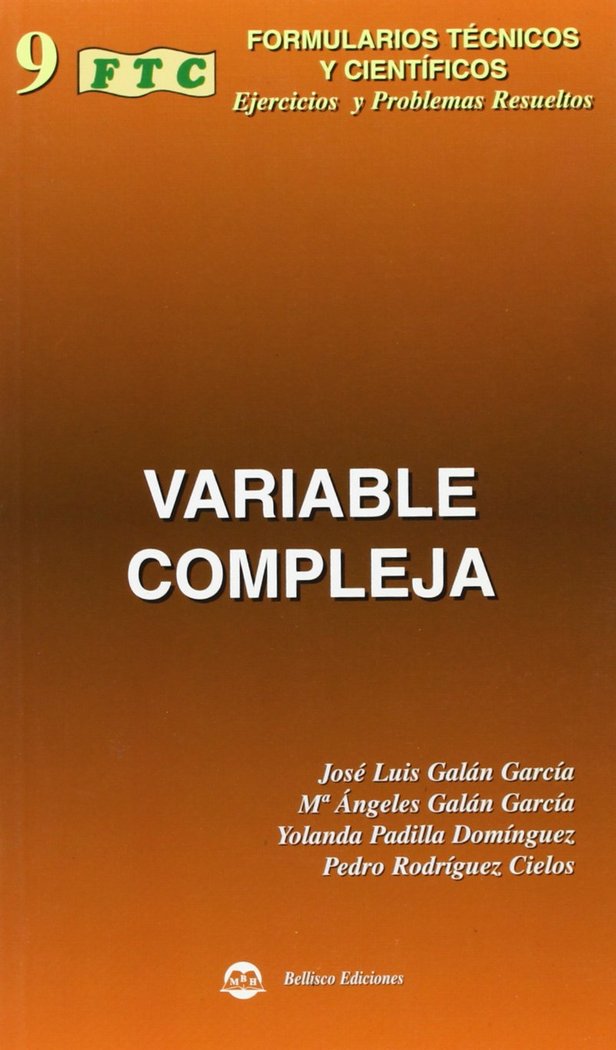 Kniha Formulario técnico y científico de variable compleja José Luis . . . [et al. ] Galán García