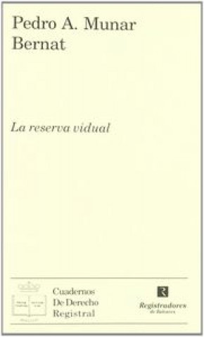 Książka La reserva vidual Pedro Antonio Munar Bernat