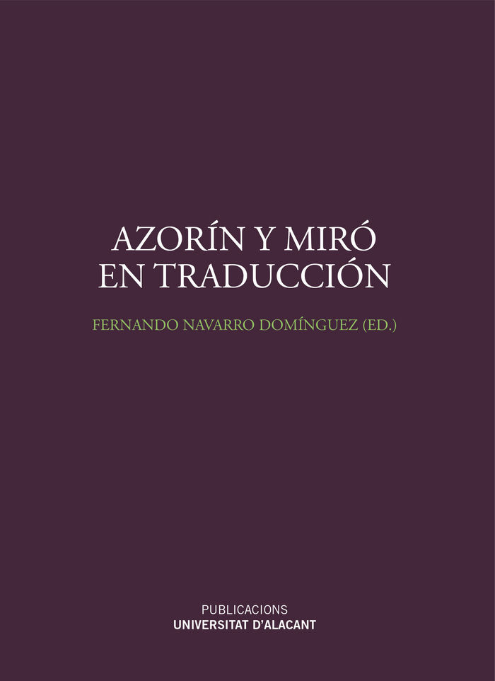 Könyv Azorín y Miró en traducción 