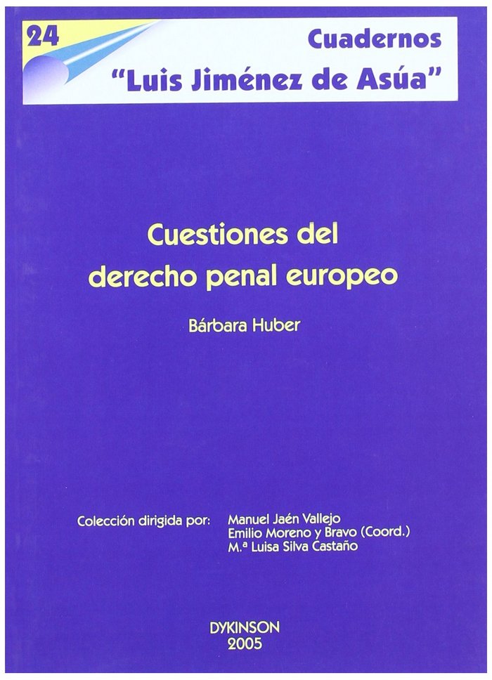 Carte Cuestiones del derecho penal europeo 