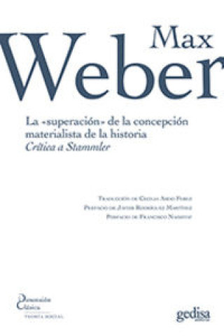 Könyv La superación de la concepción materialista de la historia : crítica a Stammler Max Weber