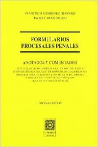 Kniha Formularios procesales penales FRANCISCO RODRIGUEZ