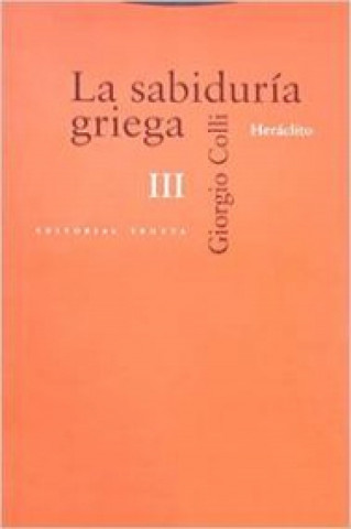 Książka SABIDURIA GRIEGA, LA. (III) GIORGIO COLLI