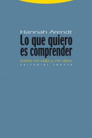 Книга Lo que quiero es comprender : sobre mi vida y mi obra Hannah Arendt