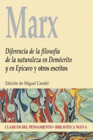 Kniha Diferencia de la filosofía de la naturaleza en Demócrito y en Epicuro y otros escritos Karl Marx